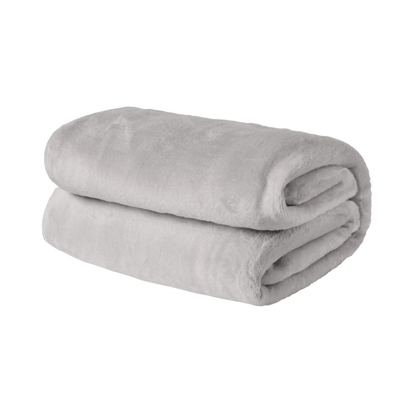 Brentfords Fleece Throw Blanket for Sofa Super Soft Warm Large Blanket for Bed Flannel Fleece Blankets Lightweight Fluffy Double Bed Throws Silver Grey  150 x 200cm