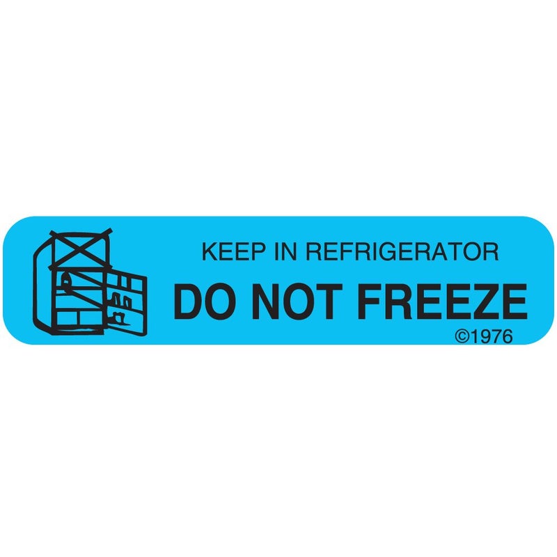 1-15G "Dont Freeze Keep" Permanent Paper Label, 1 9/16" x 3/8", Blue, Pack of 1000