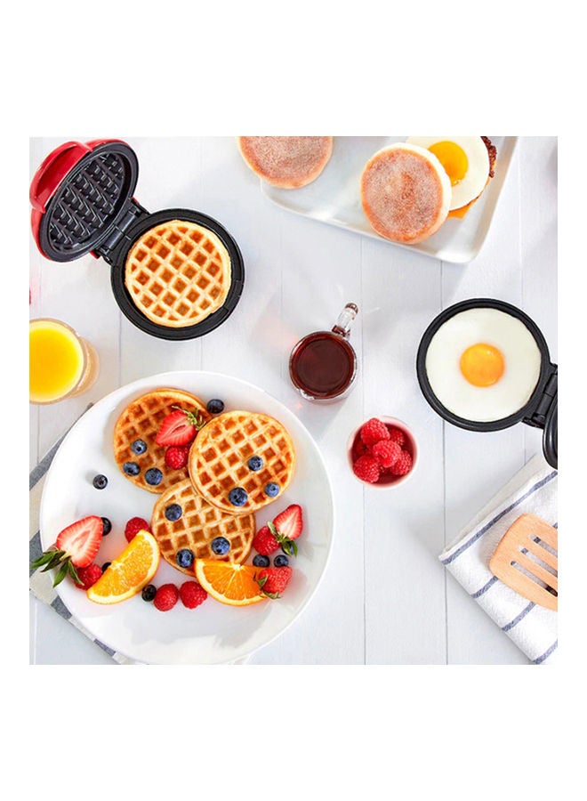Loquat Mini Waffle Maker Machine Red 18X9.3X14.50cm - Image 3