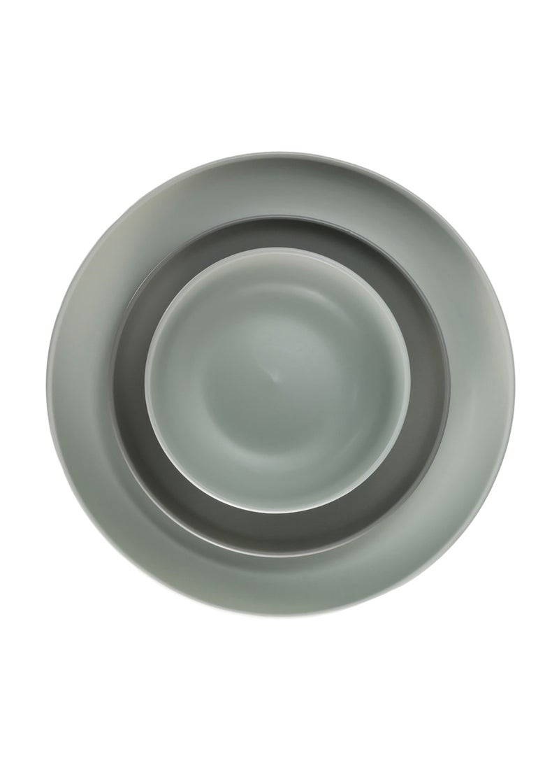 Shallow Nordic Stoneware Dinner Set, 12 Pieces - Image 4