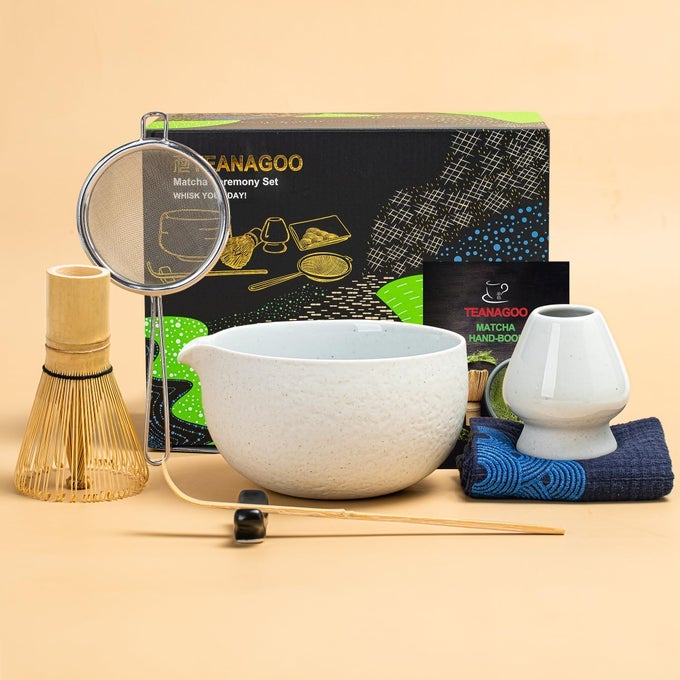 MATCHA WHISK SET7 PCS MATCHA SET LTGREYMATCHA KIT FOR CEREMONYMATCHA TEA SET FOR MAKING BREAKFASTLATTEMATCHA WHISK SET AND BOWL WITH ALL ACCESSORIESGIFT FOR MATCHA LOVERFRIENDFAMILY