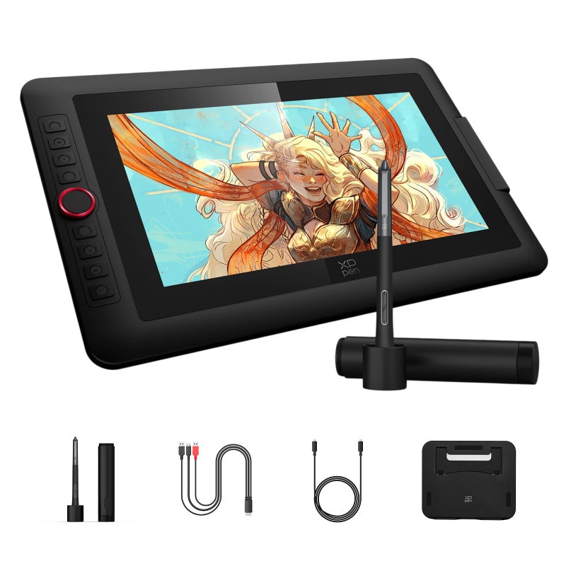 XP-PEN XPPen Upgraded Artist133 Pro V2 Drawing Tablet with Screen 16384 Pen Pressure X3 Pro Stylus Pen Display 99 sRGB FullLaminated AG Screen Graphic Tablet with Stand Red Dial 8 Shortcut Keys 133 - Image 2