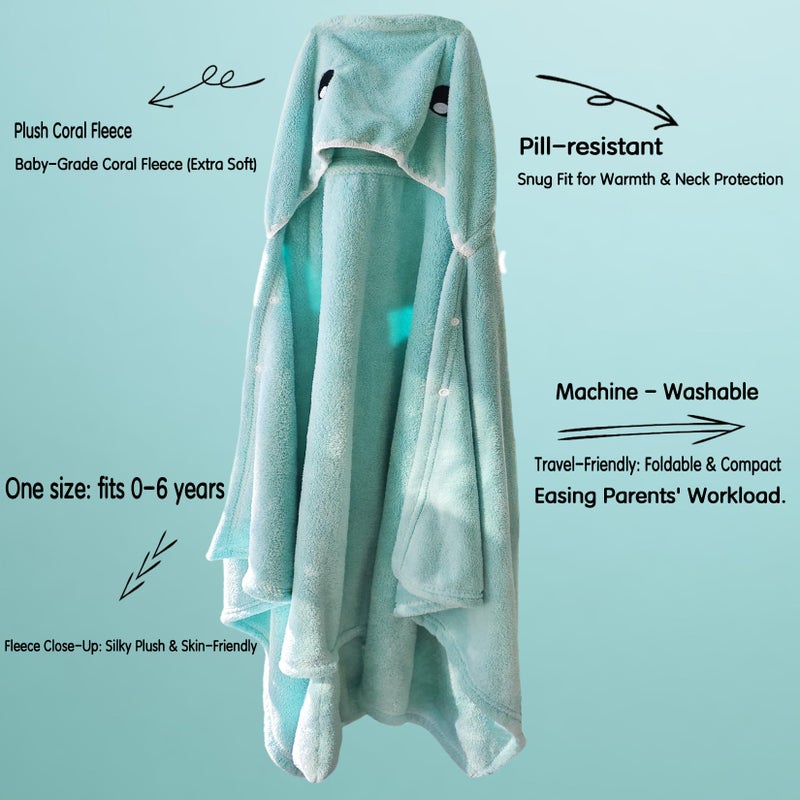 IFaryMes Toddler Bath Towel Baby Towels with Hood 27.5"X55" Ultra Absorbent Soft Bathrobe Blanket Kids Shower Towel for Girls and Boys(Mist Tree) - Image 4