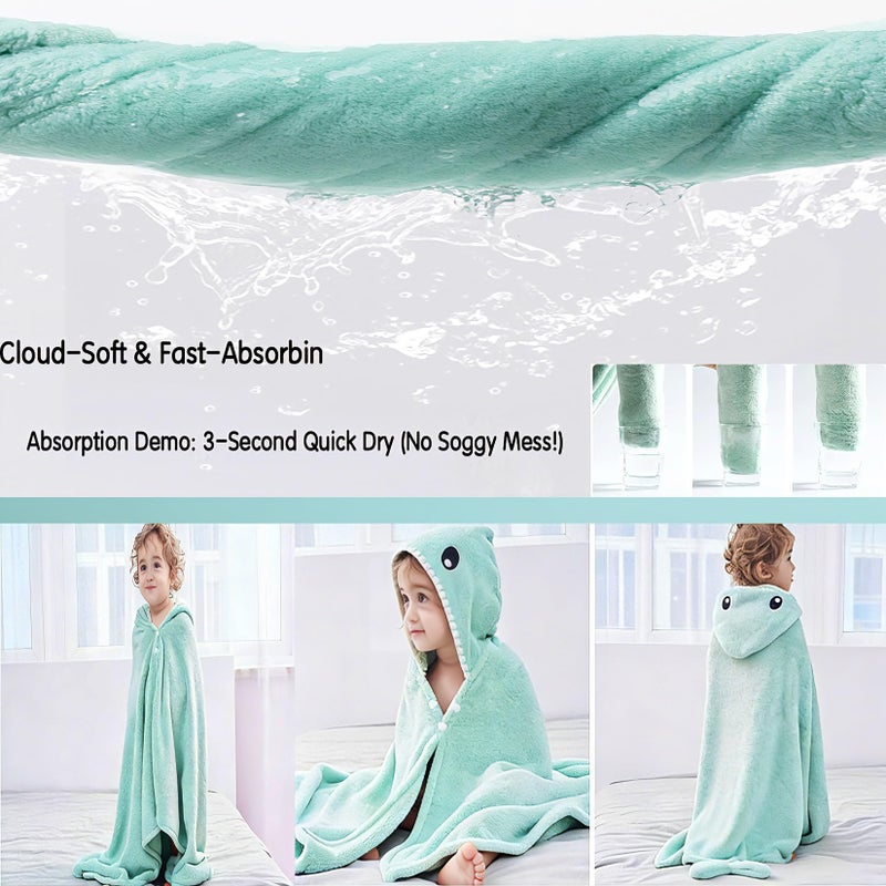 IFaryMes Toddler Bath Towel Baby Towels with Hood 27.5"X55" Ultra Absorbent Soft Bathrobe Blanket Kids Shower Towel for Girls and Boys(Mist Tree) - Image 5