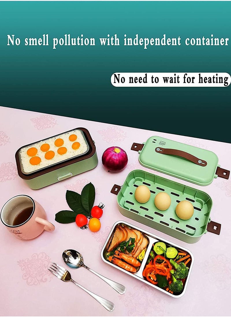 Arabest Electric Heating Lunch Box, Self Cooking Mini Rice Cooker, 2 Tier Steamer Lunch Box for Home Office School Travel Cooking Raw Food  - Image 4