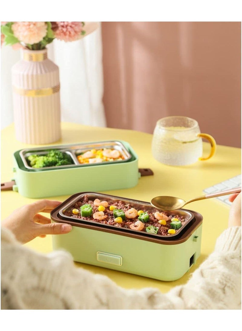 Arabest Electric Heating Lunch Box, Self Cooking Mini Rice Cooker, 2 Tier Steamer Lunch Box for Home Office School Travel Cooking Raw Food  - Image 5
