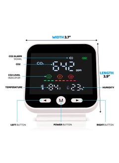 SYOSI CO2 Carbon Dioxide Detector, Indoor Air Quality Monitor, Tester for Carbon Dioxide, Temperature & Humidity, Portable CO2 Meter Indoor for Travel, Premium CO2 Monitor Indoor, CO2 Sensor  - Image 2