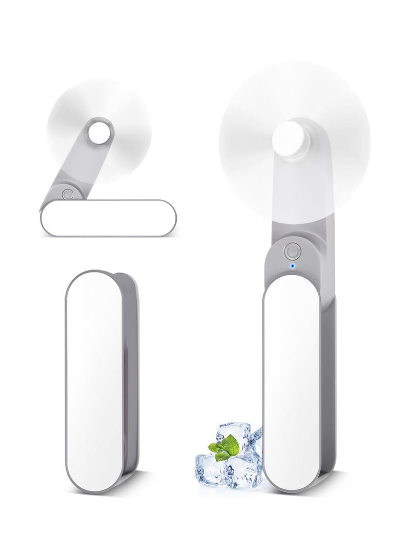 SYOSI Handheld Mini Fan, 2-Speed Rechargeable Travel Fan, 1500mAh, Portable USB Small Pocket Fan, Foldable Eyelash Fan, Personal Fan for Women, Outdoor Travel Essentials - Image 1