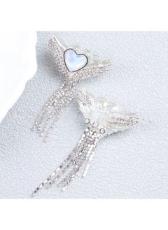 Tassel Rhinestone Bead Butterfly Wings Jewelry White