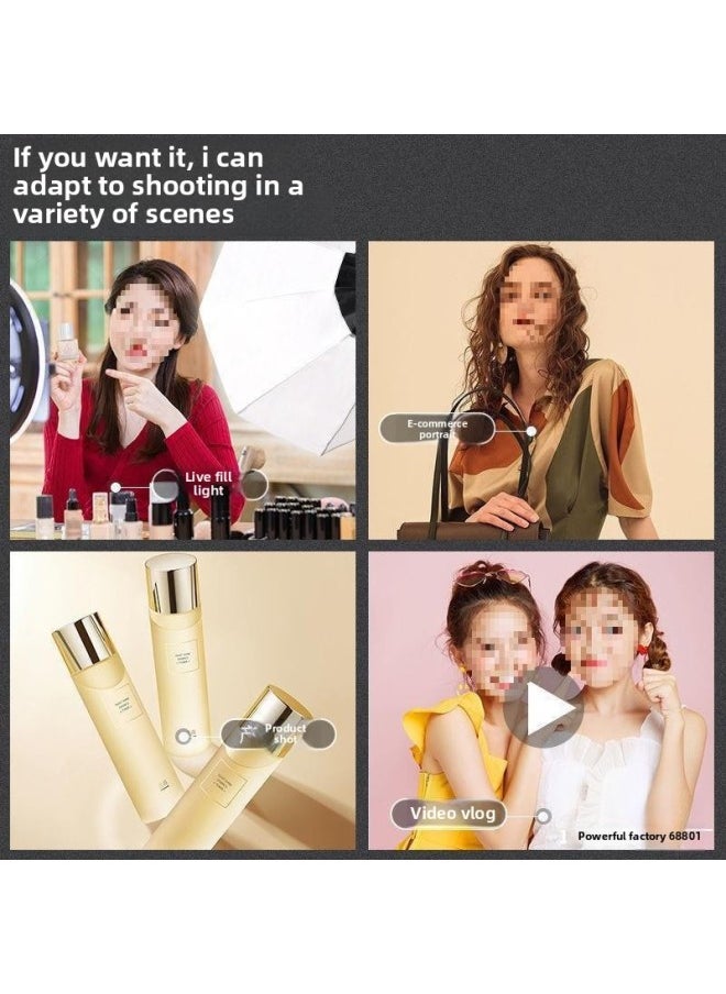 Generic - 350 Panoramic Live Light Supplementing Light Studio Soft Light Box Suit Light Lighting Photography Light Live Room Supplementing Light-Light Source Color:Single Lamp [500w Three-color Remote Control Dimming Bulb] + Panoramic Octagonal Soft Box + 2m Pieces - Image 1