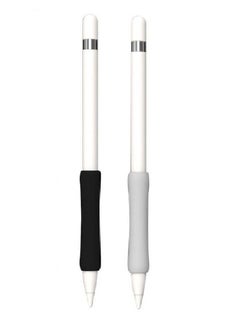 Silicone Grip Holder (2 Pack) for Apple Pencil 2nd Generation Protective Pen Cover - Black & Grey