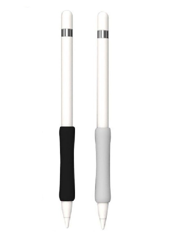 O Ozone - Silicone Grip Holder (2 Pack) for Apple Pencil 2nd Generation Protective Pen Cover - Black & Grey - Image 1