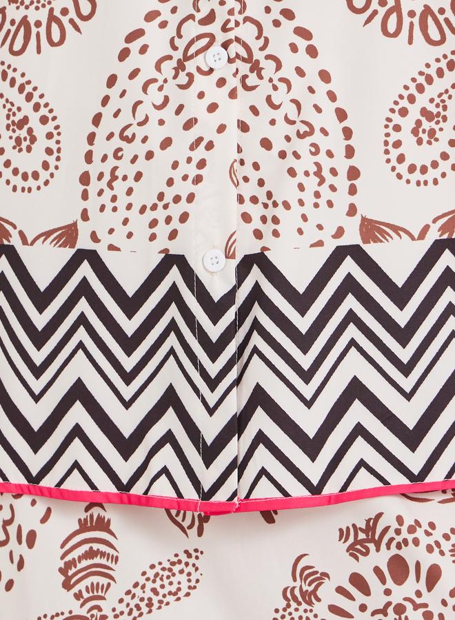 Take Two Take Two Print Long Sleeve Top and A-Line Skirt Co-Ords  - Image 4
