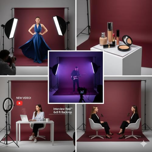 Boltove® 6FTX9FT Maroon Backdrop Background Rod Pocket for Photography Backdrop,Photoshoot Background,Video Production, Home Decoration,Weddings, Newborns, Product Photography, Screen Video, Curtain - Image 5