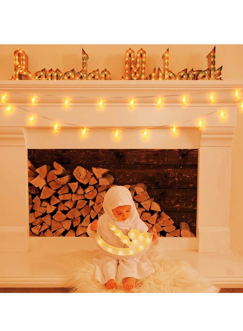 4 PCS 3M 20 LED Ramadan Decorative Star and Moon String Lights for New Moon Party, Wedding,  Suitable for Room, Dorm, Living Room（Warm） - Image 4