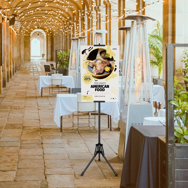 GSOW Poster Stand for Display, 80'' Adjustable Sign Stand Tripod, Retractable Poster Board Stand Double-Sided Banner Stand, Foldable Floor Standing Sign Holder Signage Stand with Portable Bag, Black - Image 3