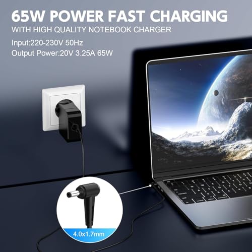 Wefly ​Len/OVO Laptop Charger 65W for Lenovo Ideapad Slim 1 3 5 1i 3i 5i S145 320S 330S S340 C340 S130 S540 L340 120S 110S 130S 510S S530 710S S740 Flex 5 4 6 14 14iwl 15 Laptop Power Supply Adapter Cord - Image 2