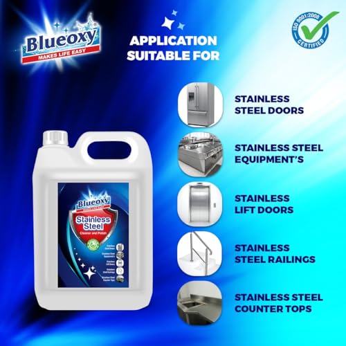 Blueoxy Pro Stainless Steel and Inox Cleaner & Polish | Eco-Friendly Formula -5 LTR - Image 4