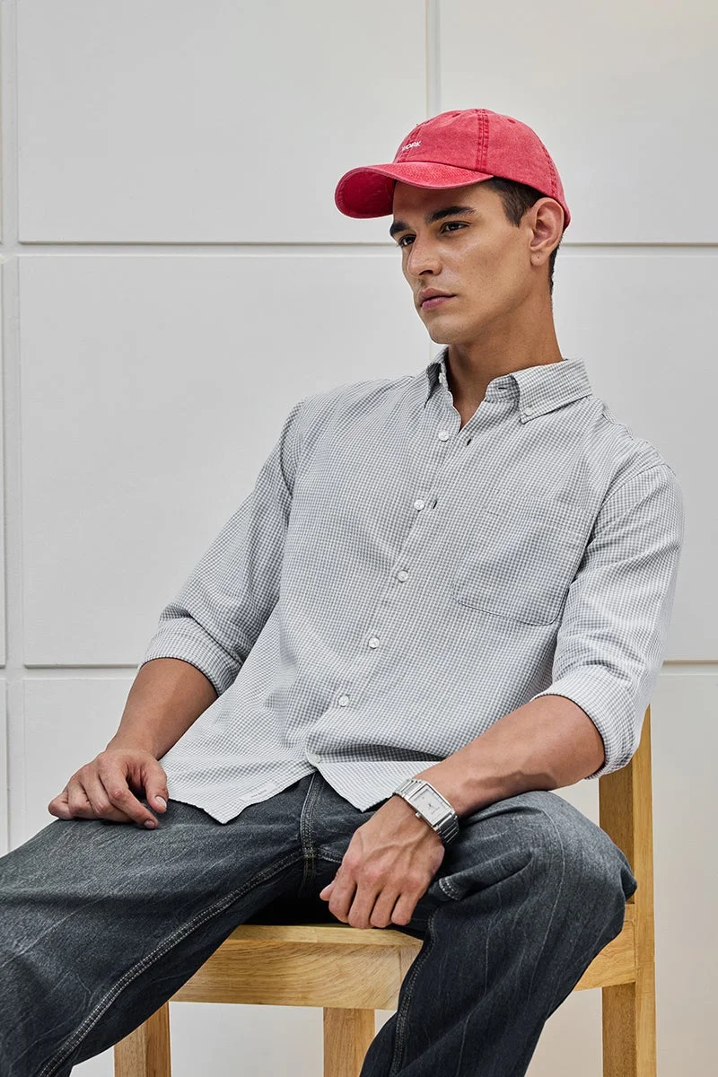 SNITCH Gingham Regular Fit Linen Blend Shirt