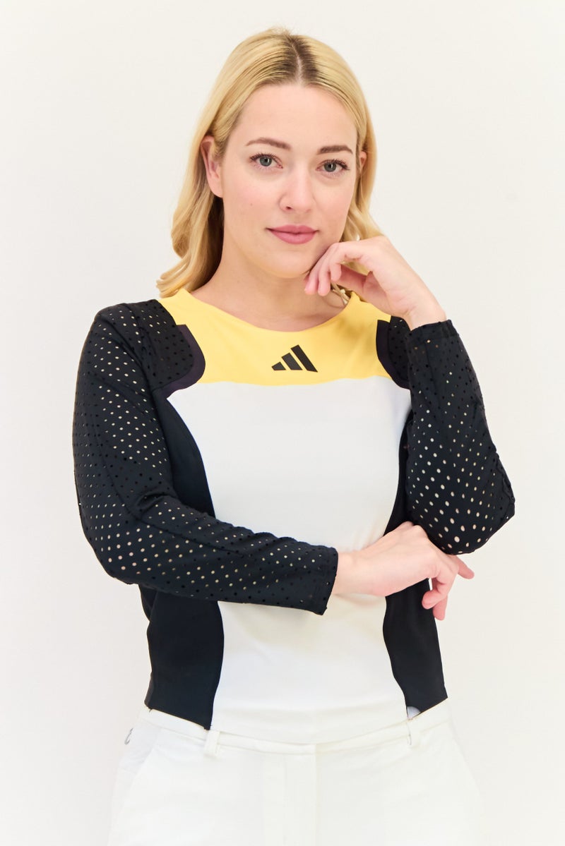 Adidas Women Sportswear Fit Long Sleeve Tennis Top, Multicolor - Image 1