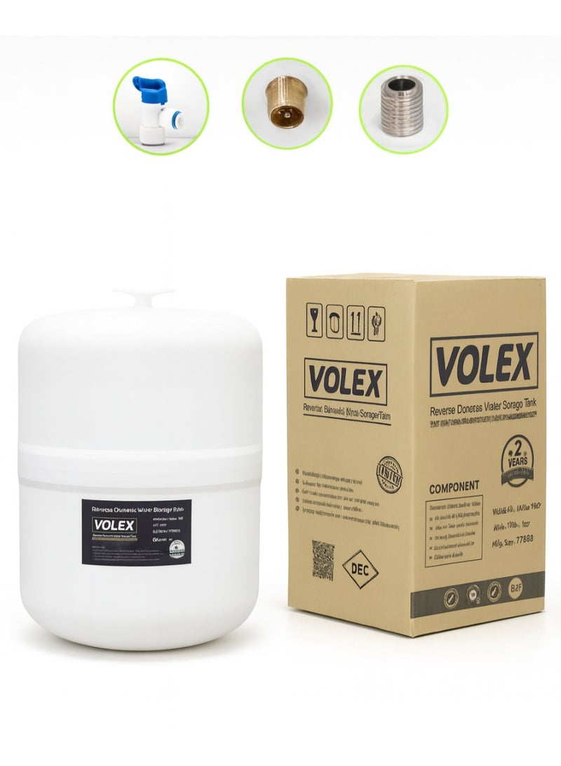 خزان تخزين مياه فلتر RO – تانك تناضح عكسي VOLEX – ضغط عالي – وصلة 1/4 بوصة – آمن لمياه الشرب – مناسب لجميع فلاتر المياه - Image 3
