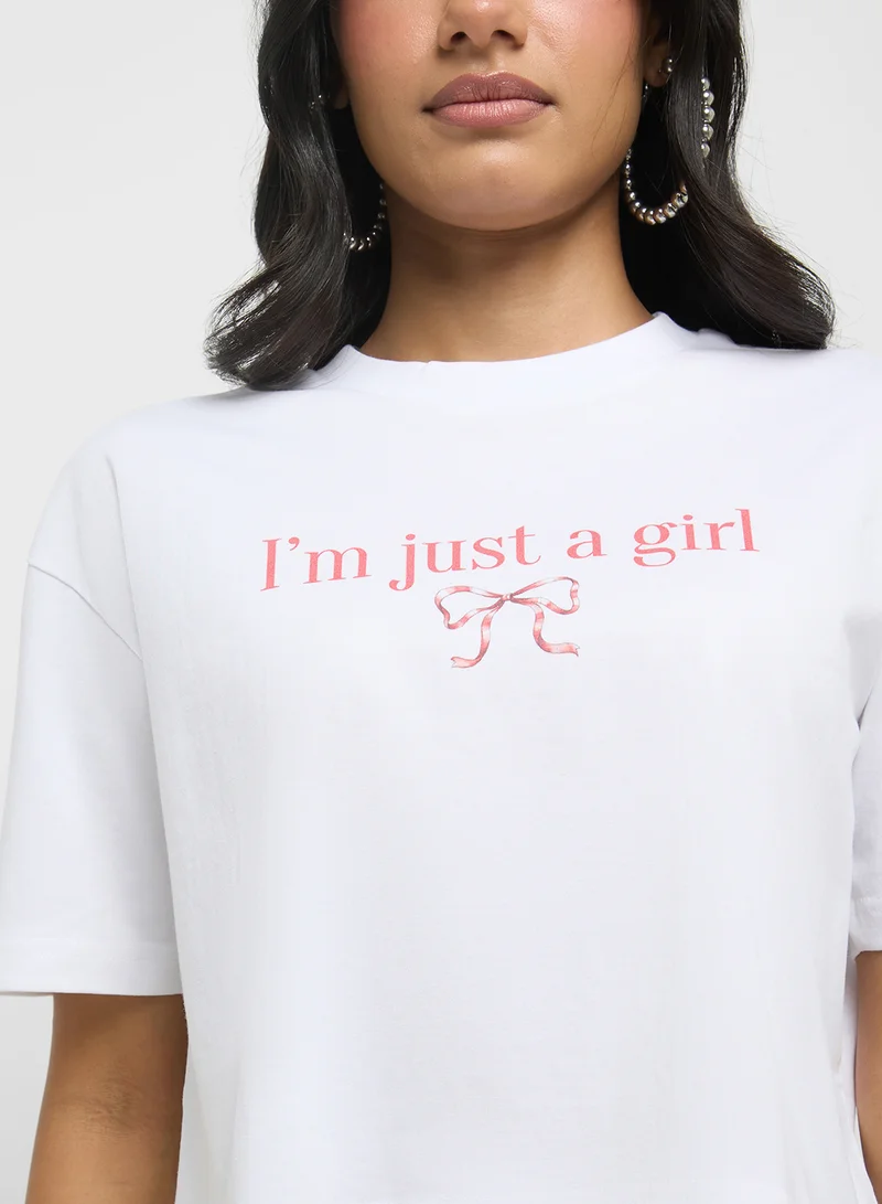 Ginger Boxy Slogan T-Shirt