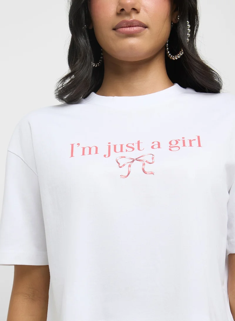 Ginger Boxy Slogan T-Shirt