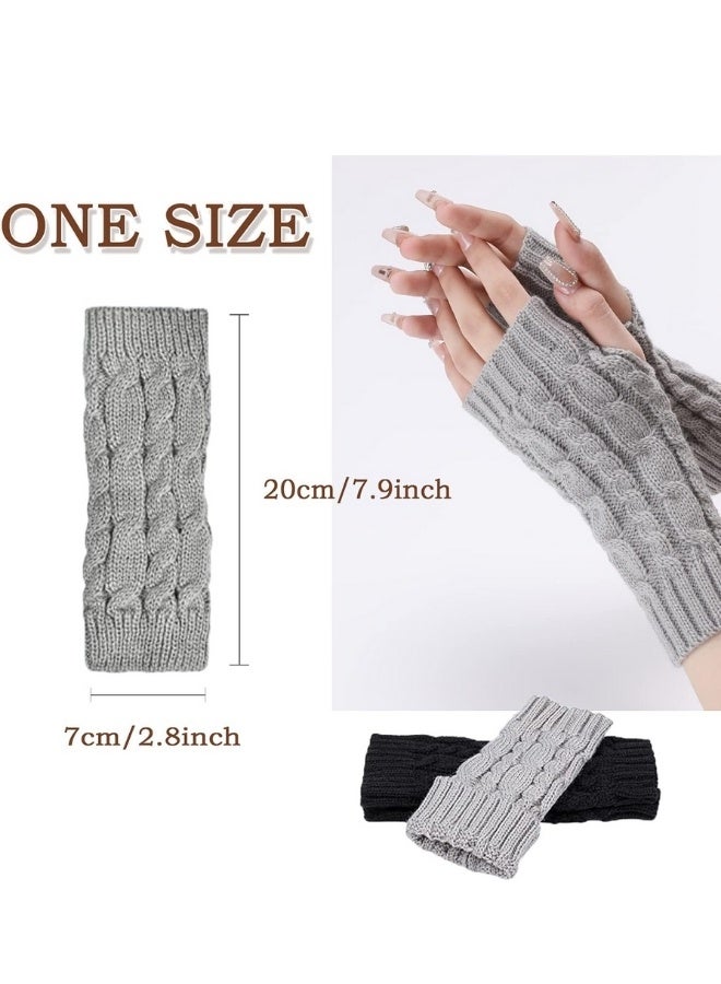 Glowudz 1Pair Winter Warm Gloves Knitting Fingerless Mittens  - Image 3