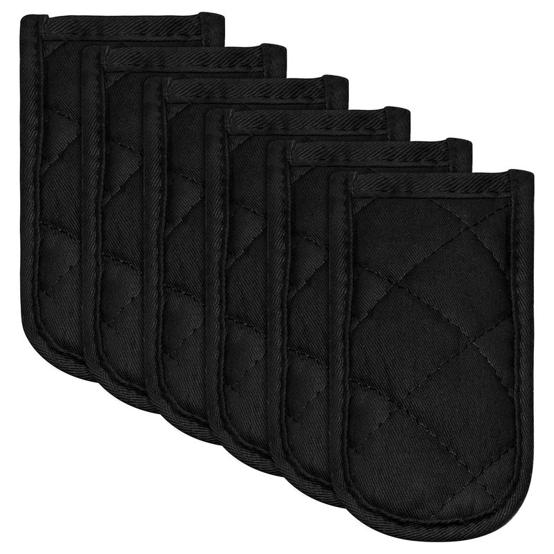 R HORSE R HORSE 6Pcs Hot Handle Covers Black Heat Resistant Pot Sleeve Grip Cotton Cast Iron Skillet Handle Holder NonSlip Machine Washable Sleeves Mitts for Kitchen Baking Cooking BBQ Cookwares 