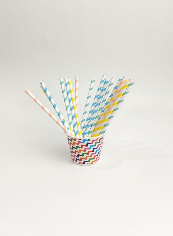 PARICOTT 6mm Rainbow Paper Straws | 100 Pcs | Colorful, Eco-Friendly & 100% Biodegradable Straws - Ideal for Juice, Smoothies, Cocktails, Cold Drinks, Parties, Events, Plastic-Free Use - Image 3