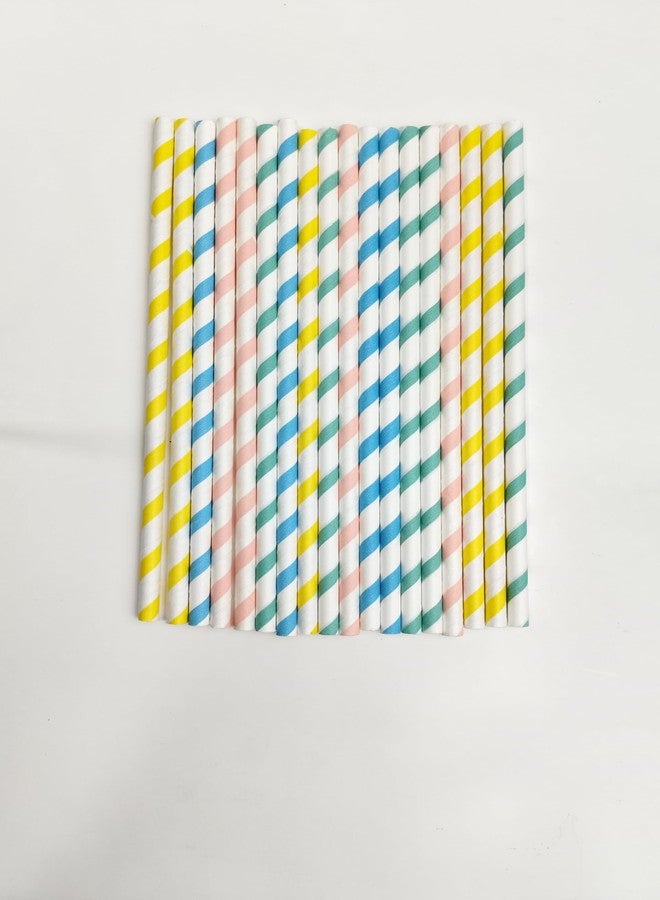PARICOTT 6mm Rainbow Paper Straws | 100 Pcs | Colorful, Eco-Friendly & 100% Biodegradable Straws - Ideal for Juice, Smoothies, Cocktails, Cold Drinks, Parties, Events, Plastic-Free Use - Image 1