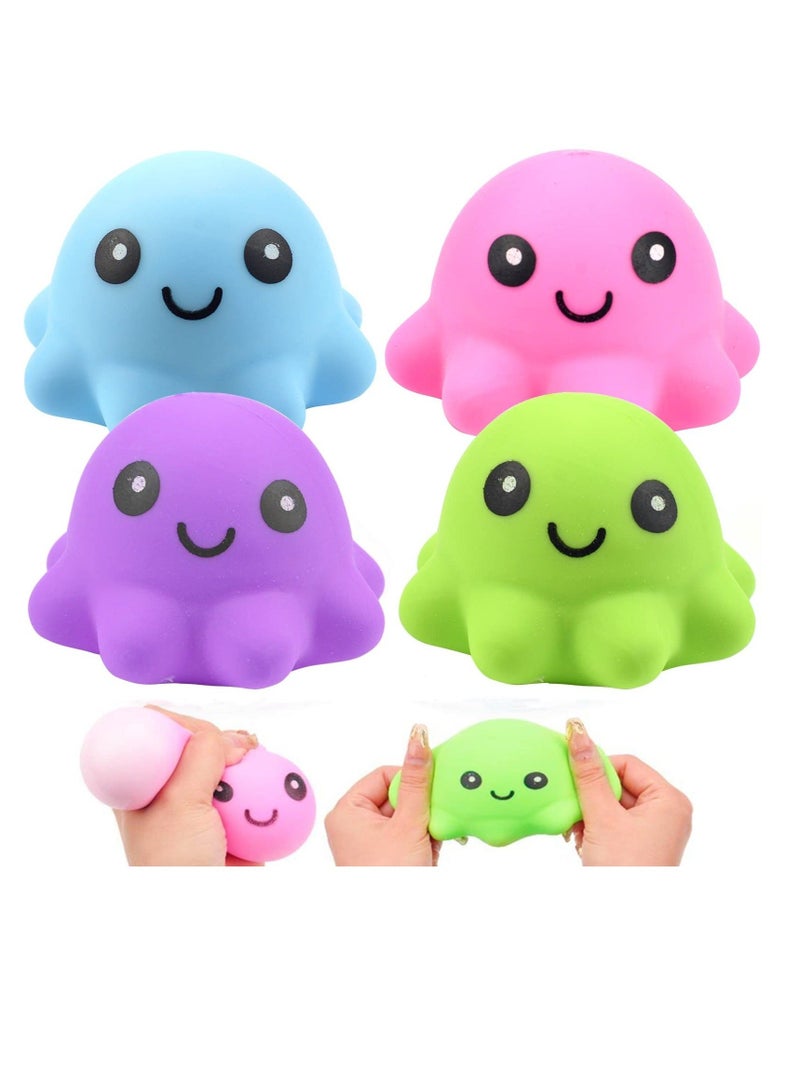 4 Pcs Sensory Stress Balls, Squeeze Stress Ball, Soft Fidget Toy Stress Balls for Adults, ADHD, OCD, Sensory Toy for Autism (Fat) - Image 1