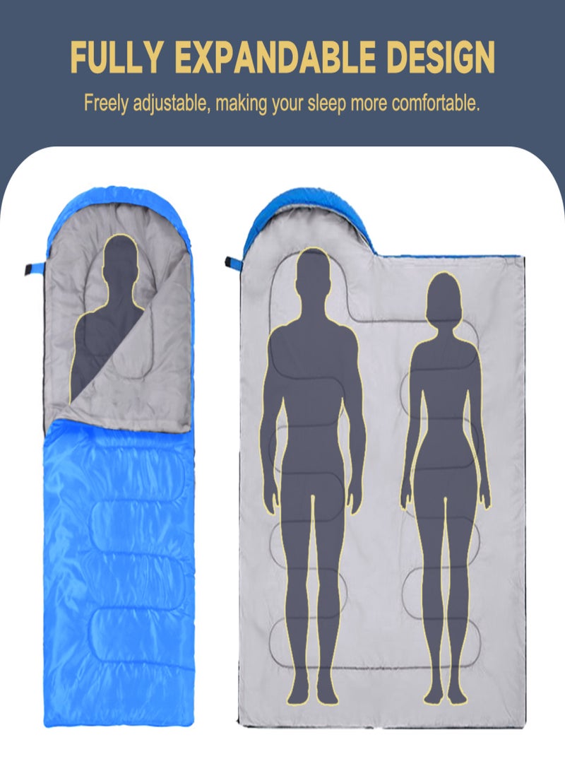 Ultra Light Sleeping Bag for Backpacking Compartment for Adults 170T Envelope 4 Seasons Hooded Travel Dirt-proof Spacious and Comfortable Warm and Windproof - Image 4