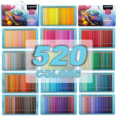 KALOUR Pro Colored Pencils,Set of 520 Colors,Artists Soft Core with Vibrant Color,Ideal for Drawing Sketching Shading,Coloring Pencils for Adults Artists Beginners - Image 2