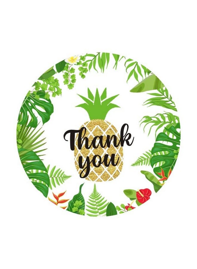 50 Pack of 2 Round Pineapple Stickers Thank You Sticker Labels for Tropical Party Birthday Baby Shower Wedding Decoration