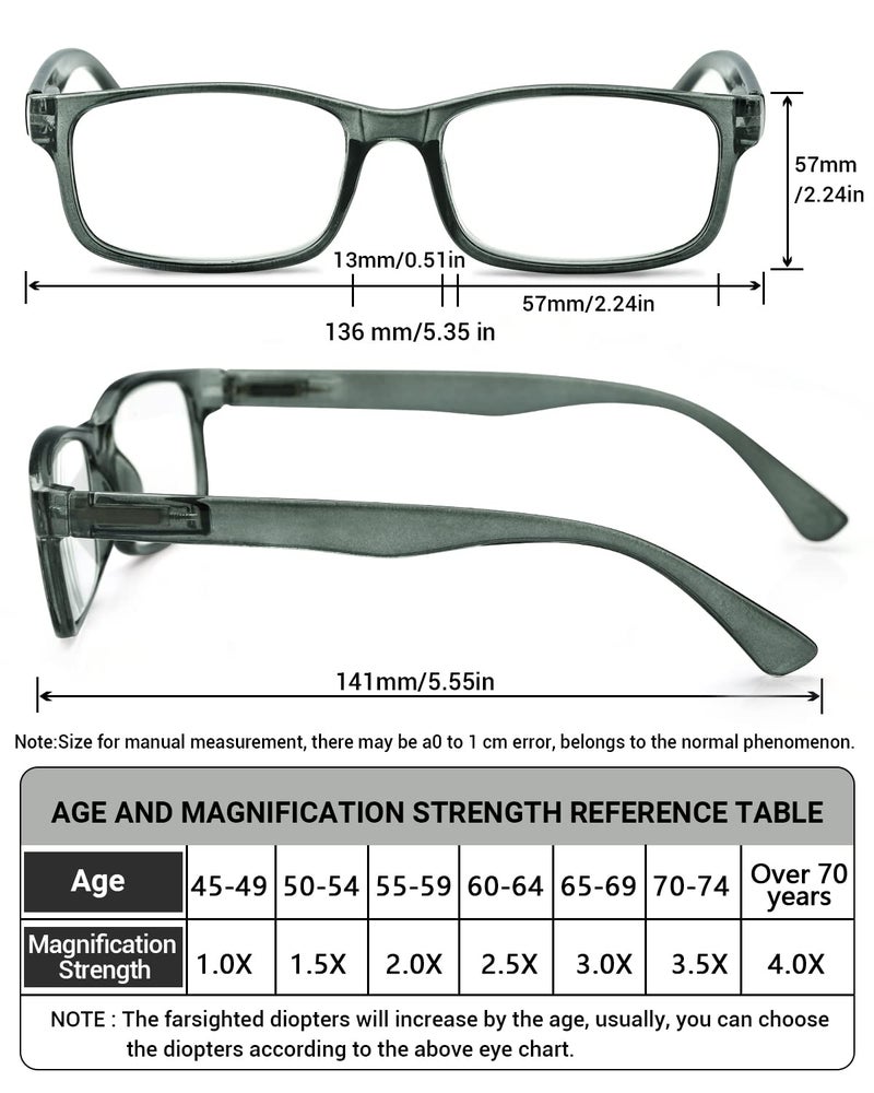 LUFF Unbreakable Reading Glasses for Women,4PCS Blue Light Blocking Reading Glasses Men,Comfortable Spring Hinge Readers,Computer Glasses Anti Eyestrain,Eyeglasses Stylish(1.5X) - Image 5