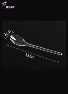 WAOKN 100-Piece Disposable Spoons, Spoons With Hexagonal Plum Bowl, Individually Packaged Plastic Dessert Spoons  - Image 2