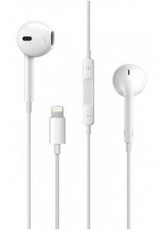 Wired  Lightning Earphones 8 Pin Audio Plug with Remote and Mic for iphone White