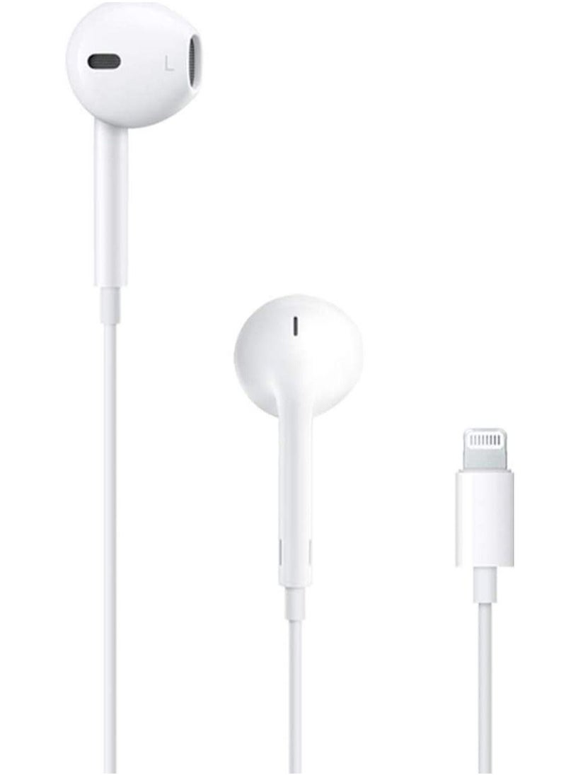 Generic - Wired  Lightning Earphones 8 Pin Audio Plug with Remote and Mic for iphone White - Image 1