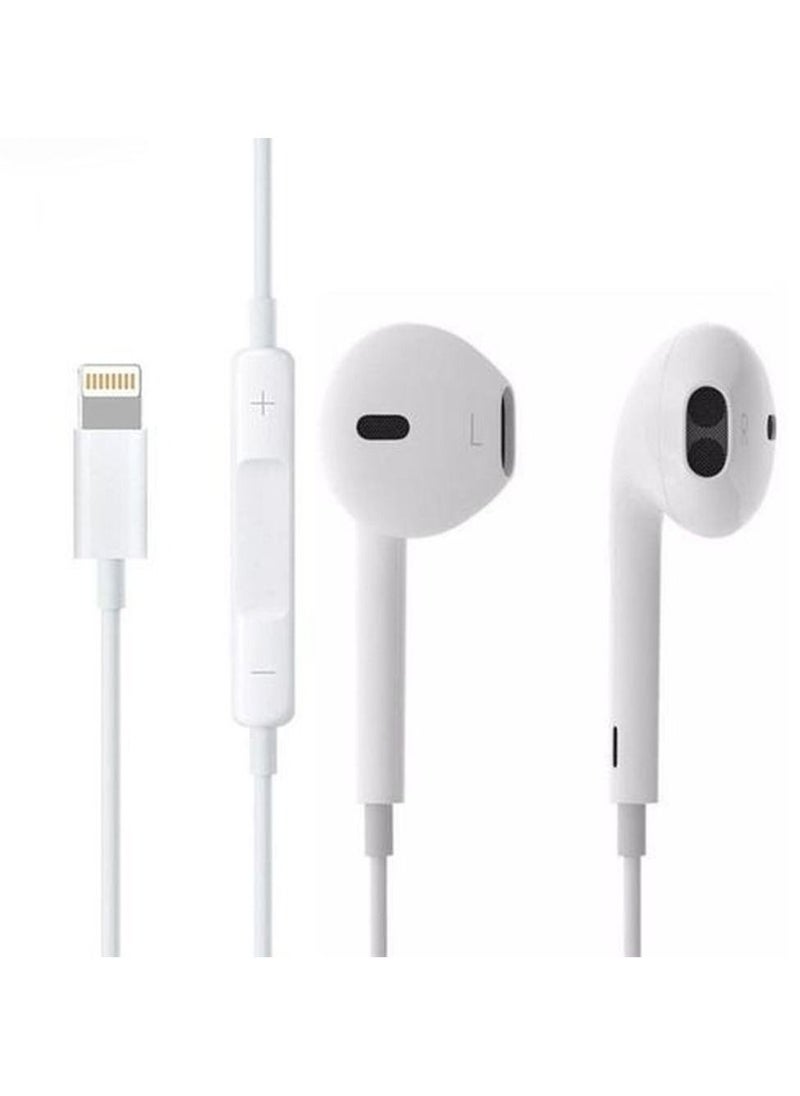Generic - Wired  Lightning Earphones 8 Pin Audio Plug with Remote and Mic for iphone White - Image 1