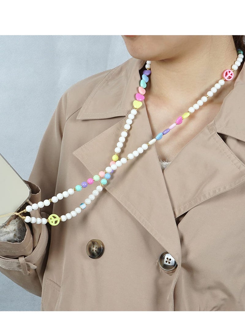 SYOSI Beaded Phone Strap, KASTWAVE Beaded Phone Lanyard Strap Neck Lanyards Mobile Phone Neck Strap Girly Style Beads Phone Wrist Lanyard Strap Chinese Style Cell Phone Necklace Charms for Purse Camera - Image 4