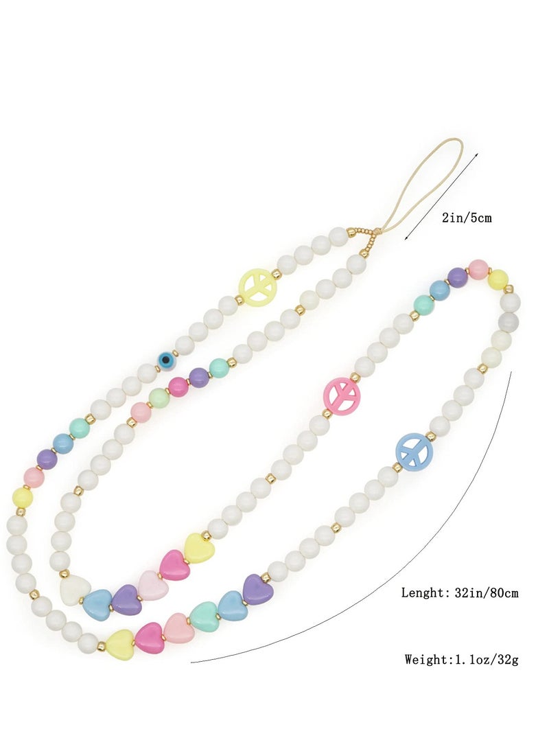 SYOSI Beaded Phone Strap, KASTWAVE Beaded Phone Lanyard Strap Neck Lanyards Mobile Phone Neck Strap Girly Style Beads Phone Wrist Lanyard Strap Chinese Style Cell Phone Necklace Charms for Purse Camera - Image 5
