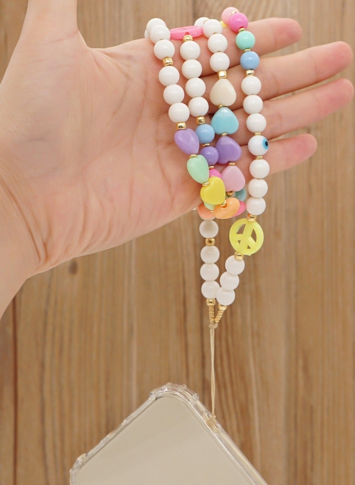 SYOSI Beaded Phone Strap, KASTWAVE Beaded Phone Lanyard Strap Neck Lanyards Mobile Phone Neck Strap Girly Style Beads Phone Wrist Lanyard Strap Chinese Style Cell Phone Necklace Charms for Purse Camera - Image 2