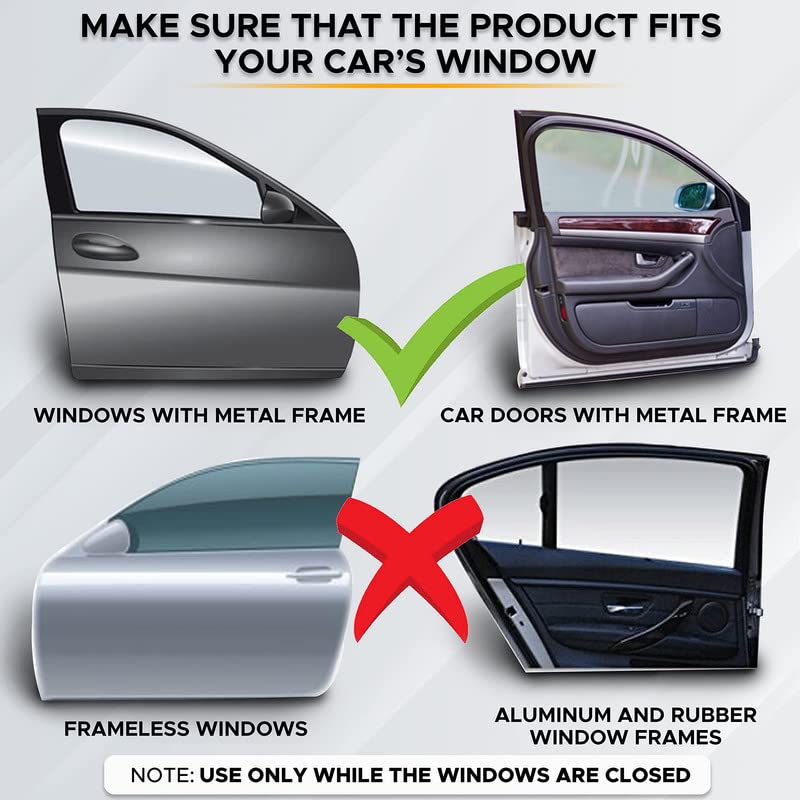 Magnetic Car Sun Shade Side Window (2 Pack) | Rear Window Sun Shade, Blocks Harmful UV Rays | Ensures Privacy Protection | Baby Travel Accessories | Magnetic Curtain for Baby and Kids