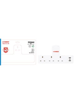 Stargold Multiple cord Extension Set Overload Protector Electric Charging Lead 3 Way Ac Output with 2 USB and 1 USB-C Port Anti-Fire 750⁰C, 13A Heavy Duty Charging Station- White  - Image 2