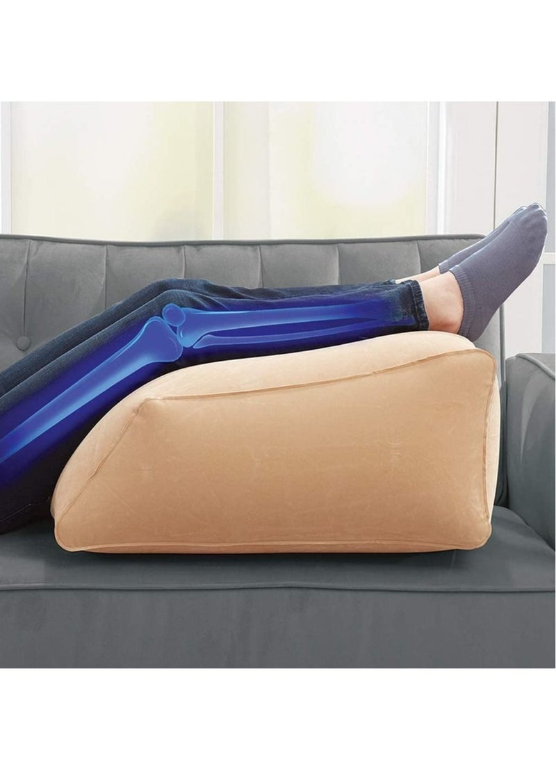 MIXDE - Multifunctional Inflatable Leg Elevation Rest Wedge Pillow Cushion Beige - Image 1
