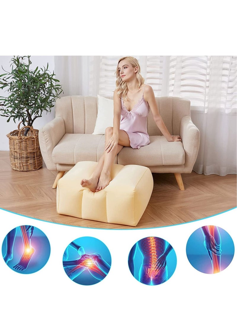 MIXDE - Multifunctional Inflatable Leg Elevation Rest Wedge Pillow Cushion Beige - Image 1