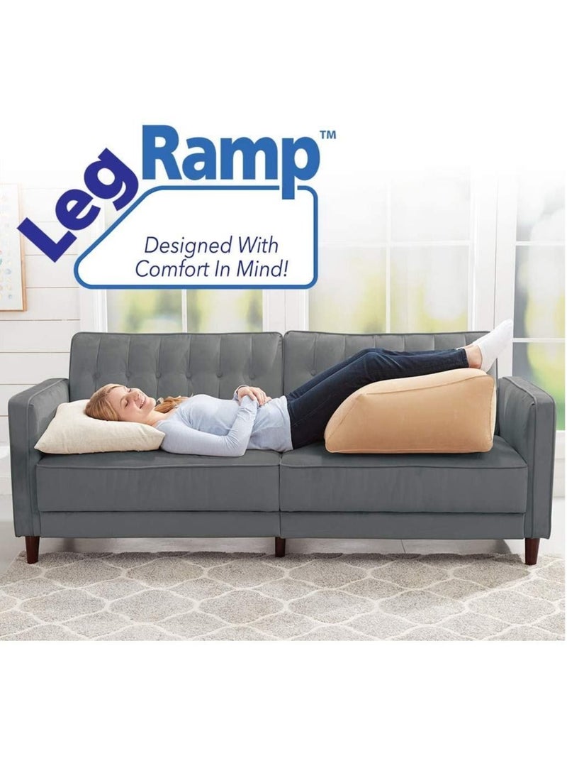 MIXDE - Multifunctional Inflatable Leg Elevation Rest Wedge Pillow Cushion Beige - Image 1