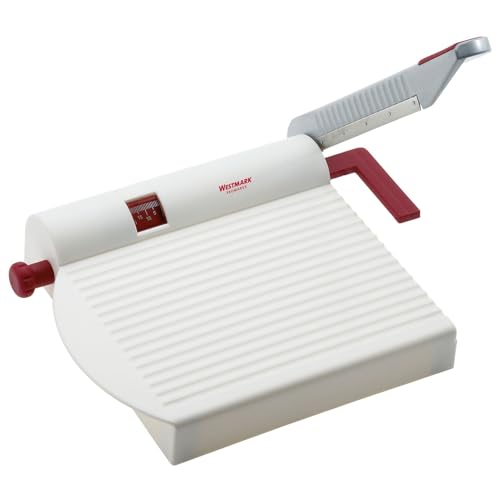 Westmark Germany Multipurpose Stainless Steel Cheese and Food Slicer with Board and Adjustable Thickness Dial White