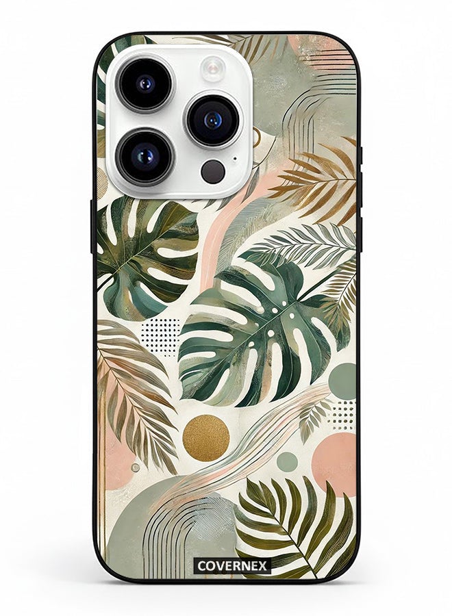 Covernex Apple iPhone 14 Pro Protective Case Cover Printed Featuring Tropical Monstera - Image 2